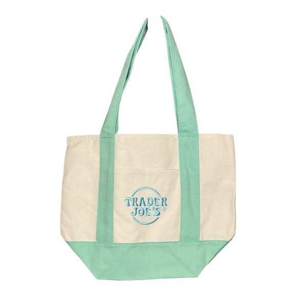 NWT Trader Joe’s Mini Tote Teal - Picture 1 of 1